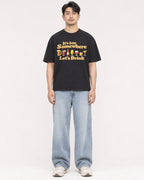 Mockup Boxy Heavyweight Tee Black male full-body 13