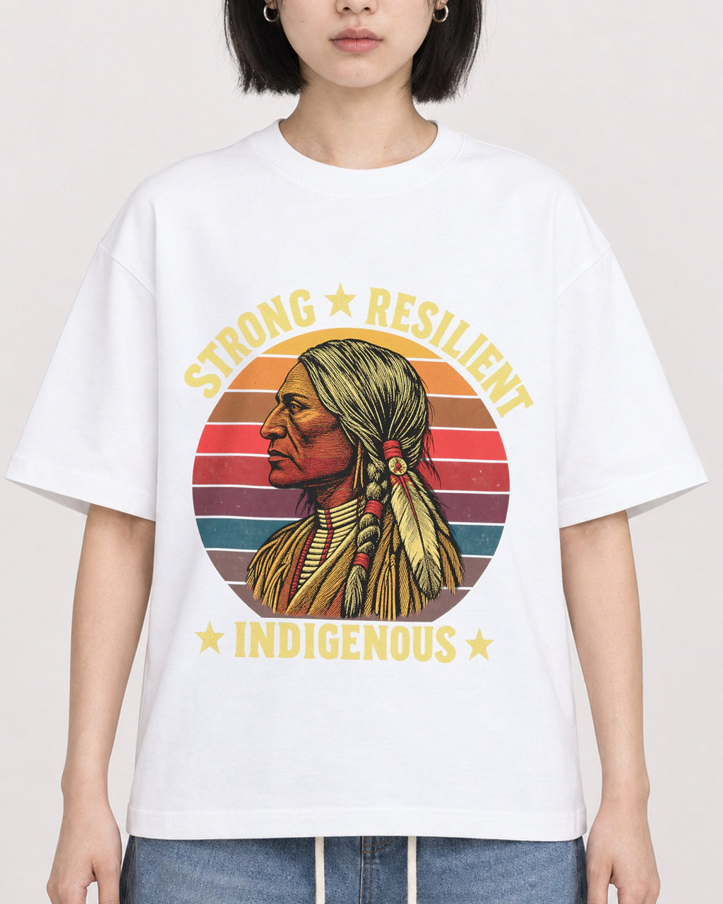 Mockup Boxy Heavyweight Tee White female close-up 11