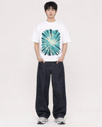 Mockup Boxy Heavyweight Tee White male full-body 01