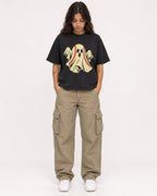Mockup Boxy Heavyweight Tee Black female full-body 06