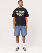Mockup Boxy Heavyweight Tee Black male full-body 35