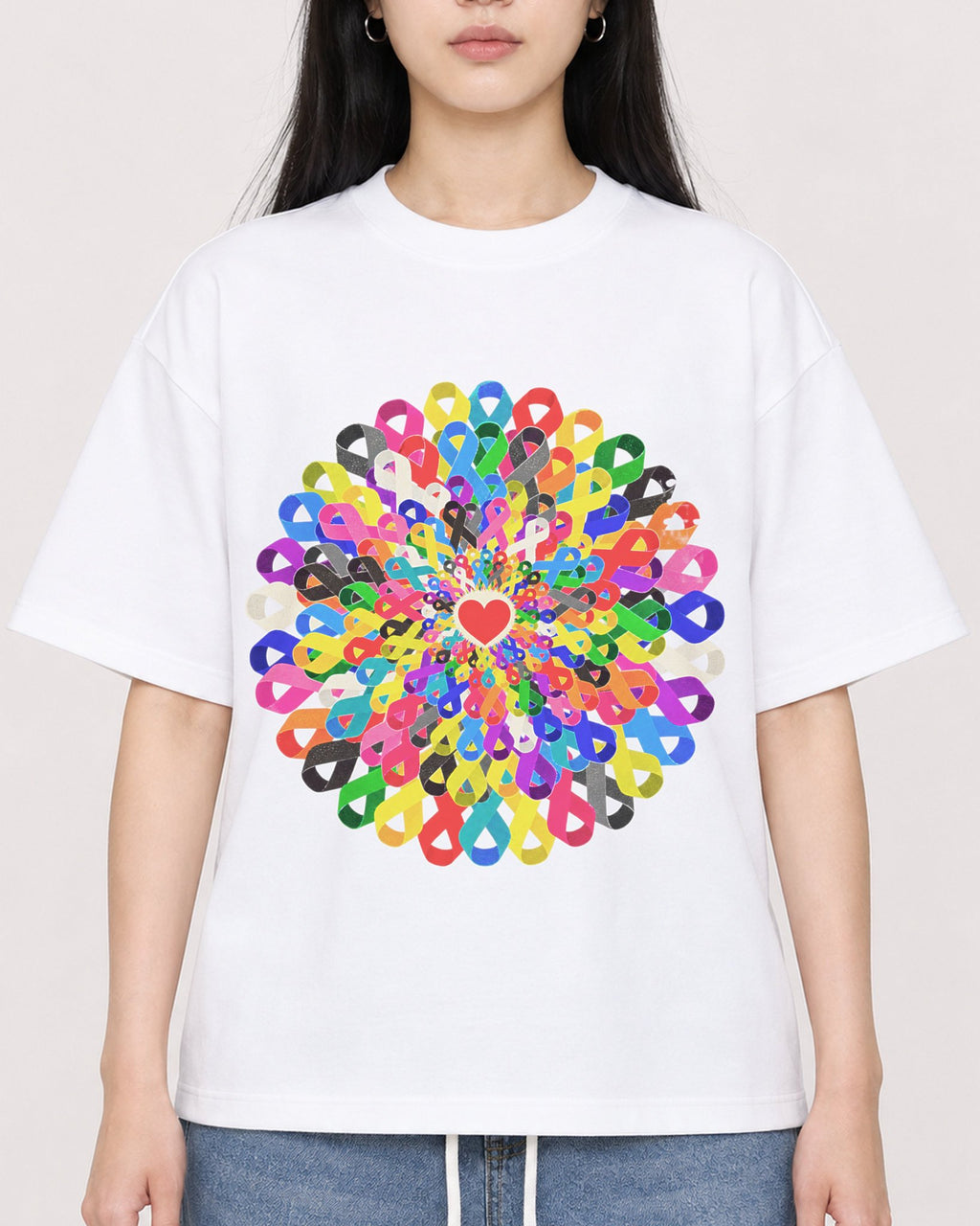 Mockup Boxy Heavyweight Tee White female close-up 01