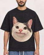Mockup Boxy Heavyweight Tee Black male close-up 07