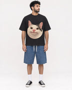 Mockup Boxy Heavyweight Tee Black male full-body 07