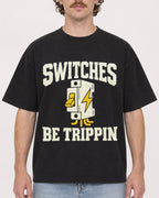 Mockup Boxy Heavyweight Tee Black male close-up 09