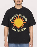 Mockup Boxy Heavyweight Tee Black male close-up 02