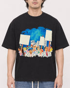 Mockup Boxy Heavyweight Tee Black male close-up 03