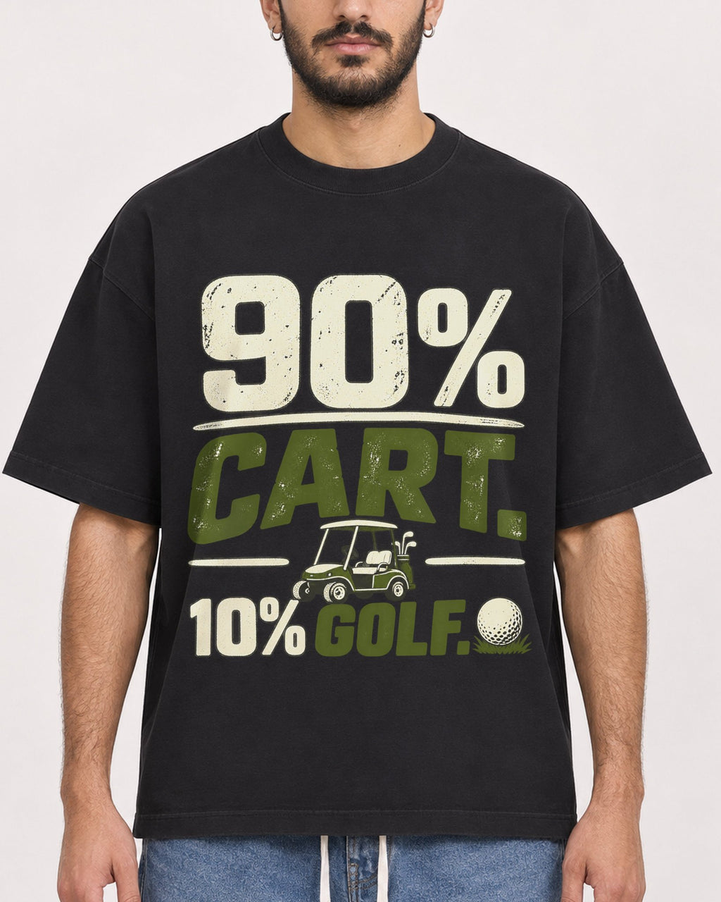 Mockup Boxy Heavyweight Tee Black male close-up 07