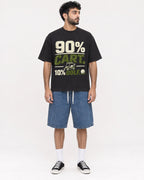 Mockup Boxy Heavyweight Tee Black male full-body 07