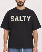 Mockup Boxy Heavyweight Tee Black male close-up 07