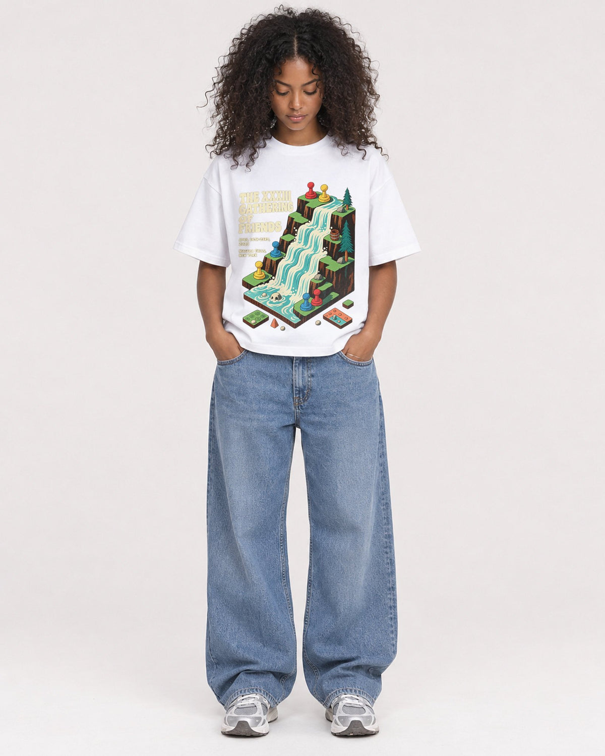 Mockup Boxy Heavyweight Tee White female full-body 05