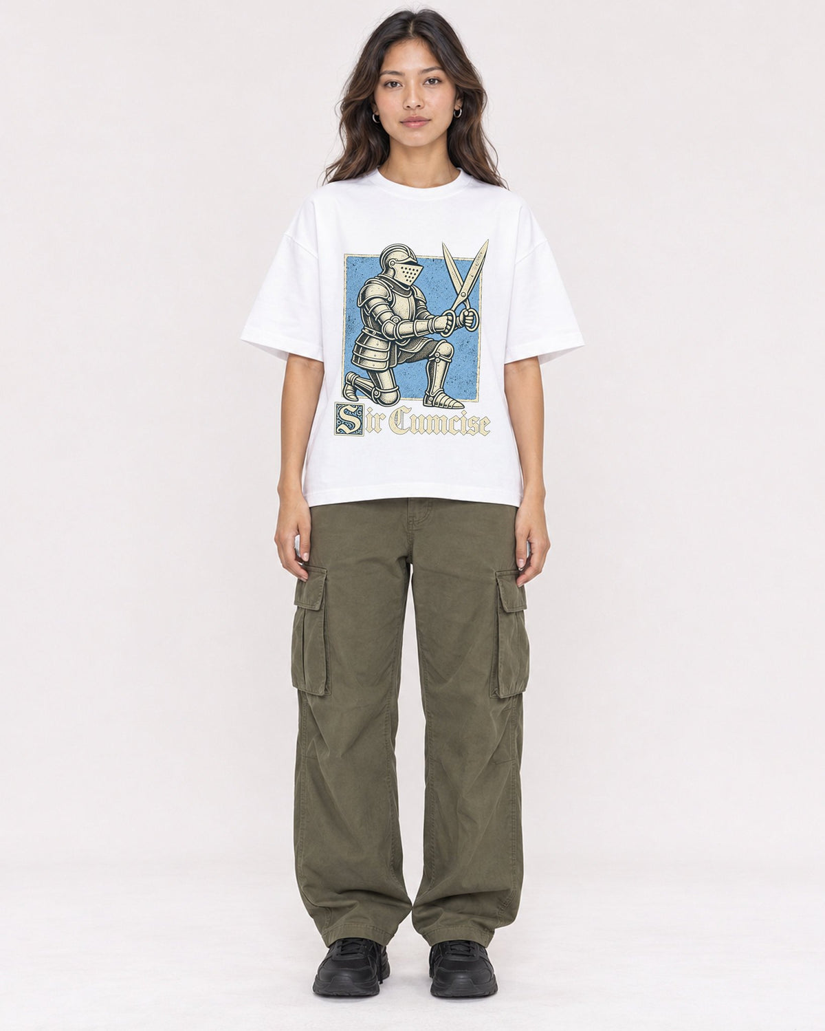 Mockup Boxy Heavyweight Tee White female full-body 02