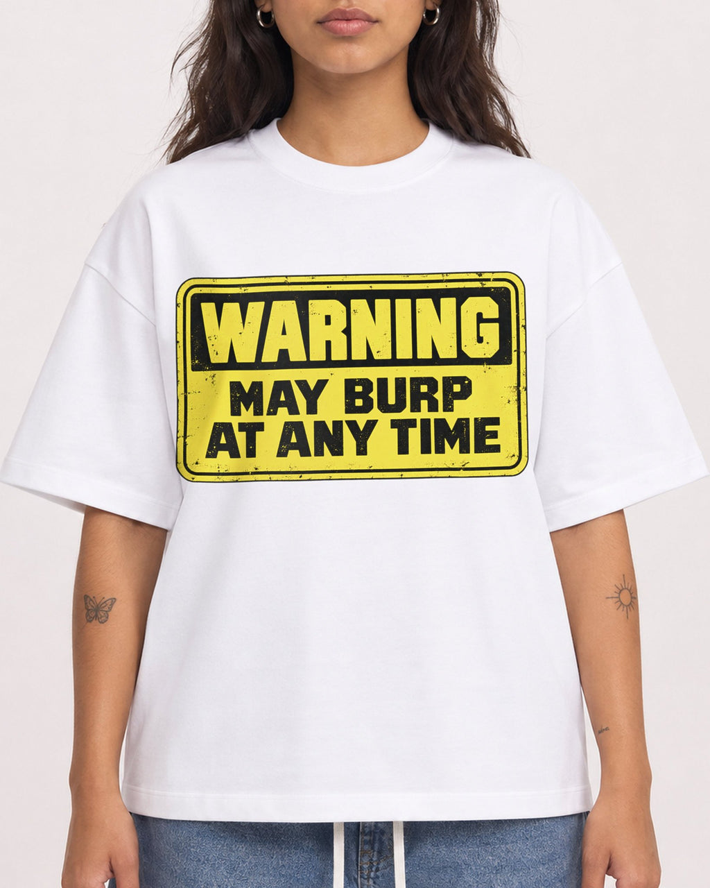 Mockup Boxy Heavyweight Tee White female close-up 06