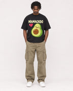 Mockup Boxy Heavyweight Tee Black male full-body 04