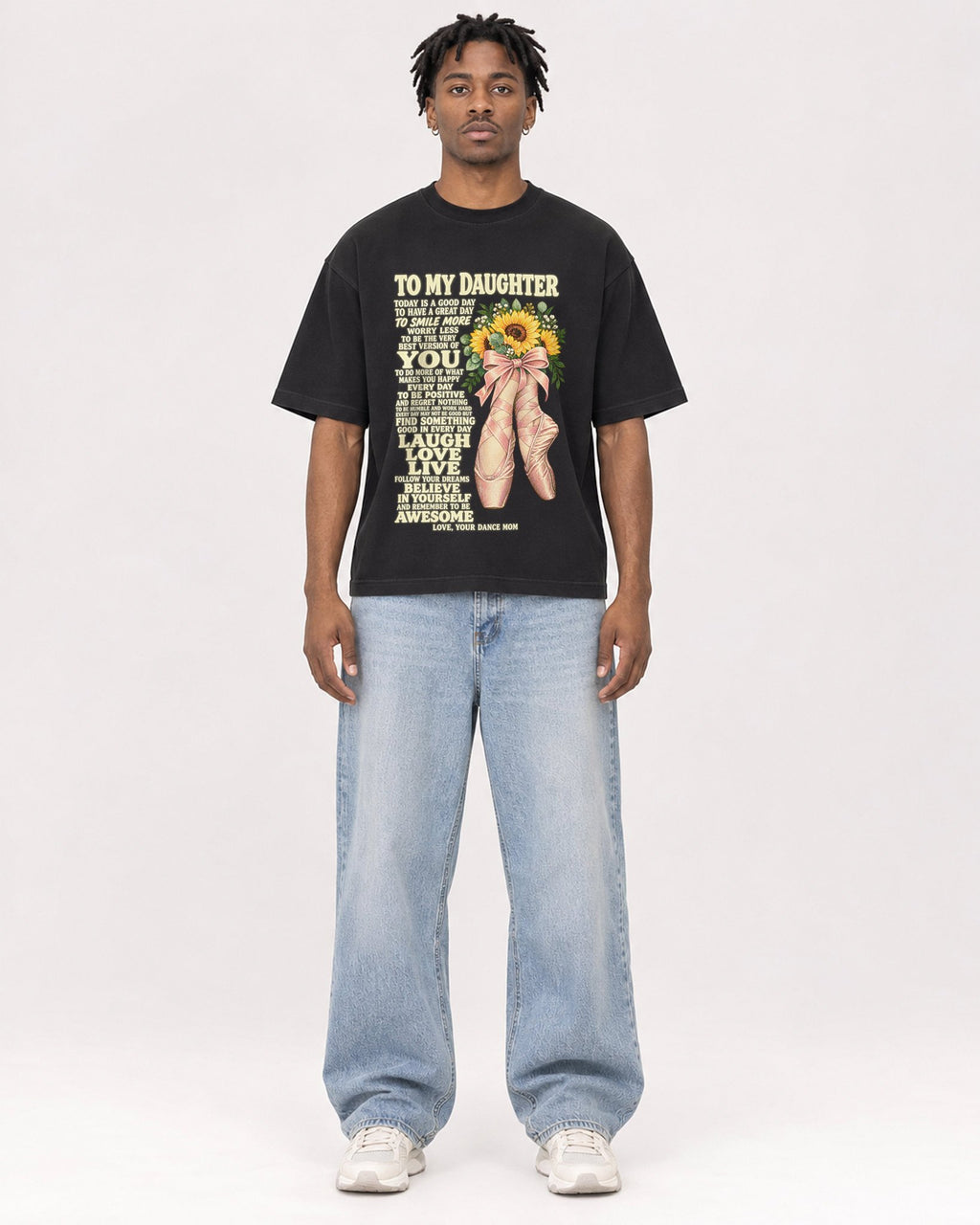 Mockup Boxy Heavyweight Tee Black male full-body 05