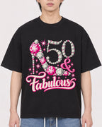 Mockup Boxy Heavyweight Tee Black male close-up 11