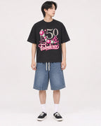 Mockup Boxy Heavyweight Tee Black male full-body 11