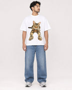 Mockup Boxy Heavyweight Tee White male full-body 02