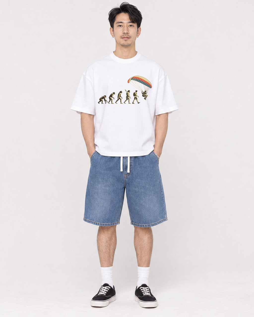 Mockup Boxy Heavyweight Tee White male full-body 13