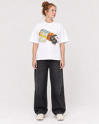 Mockup Boxy Heavyweight Tee White female full-body 28