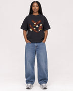 Mockup Boxy Heavyweight Tee Black female full-body 04