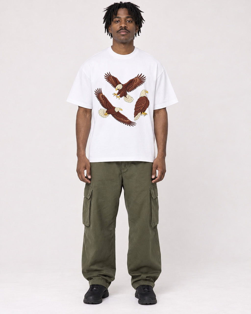 Mockup Boxy Heavyweight Tee White male full-body 04