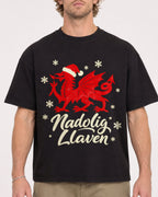Mockup Boxy Heavyweight Tee Black male close-up 28