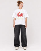 Mockup Boxy Heavyweight Tee White female full-body 28