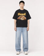 Mockup Boxy Heavyweight Tee Black male full-body 21
