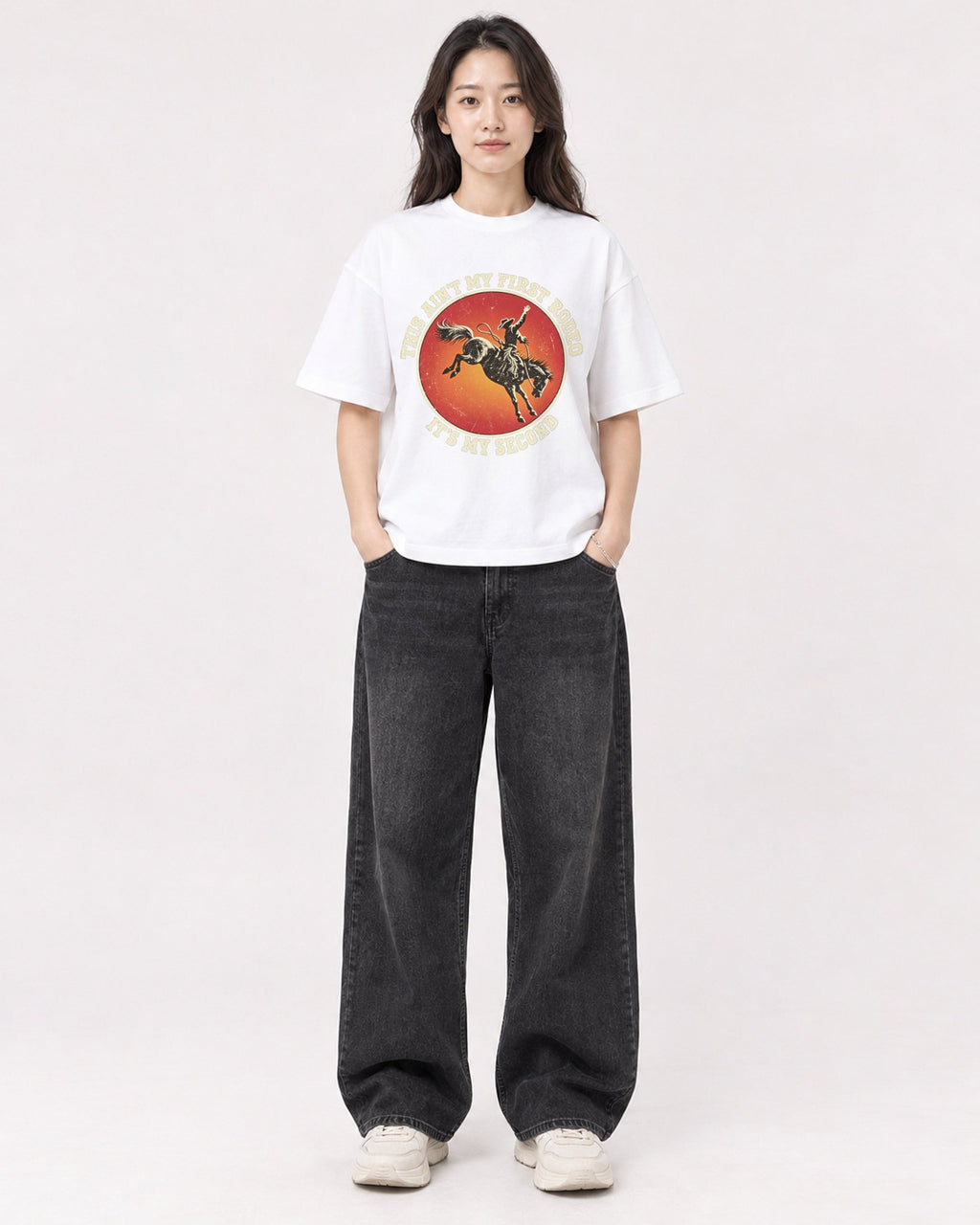 Mockup Boxy Heavyweight Tee White female full-body 03