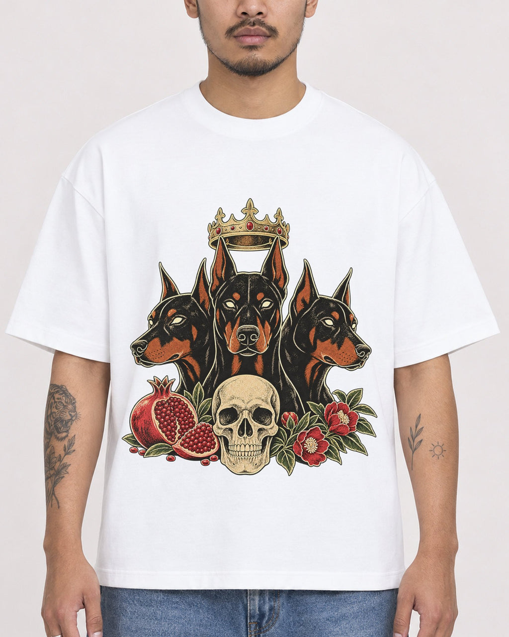 Mockup Boxy Heavyweight Tee White male close-up 12