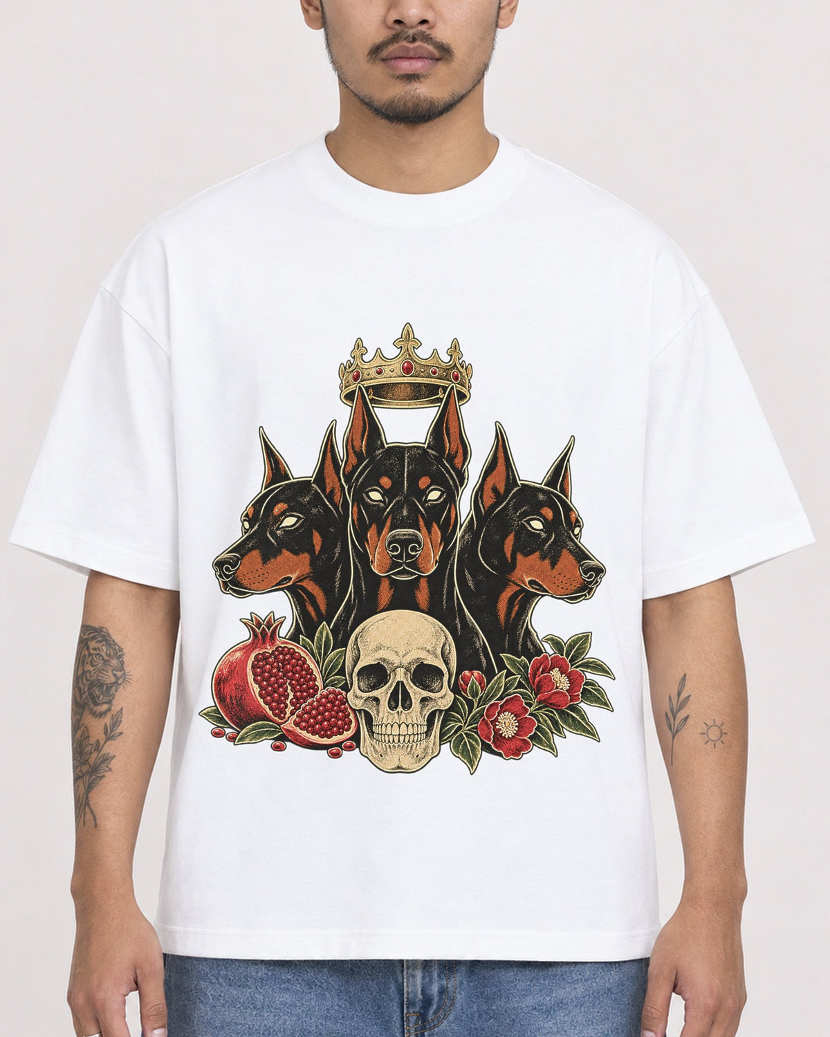 Mockup Boxy Heavyweight Tee White male close-up 12