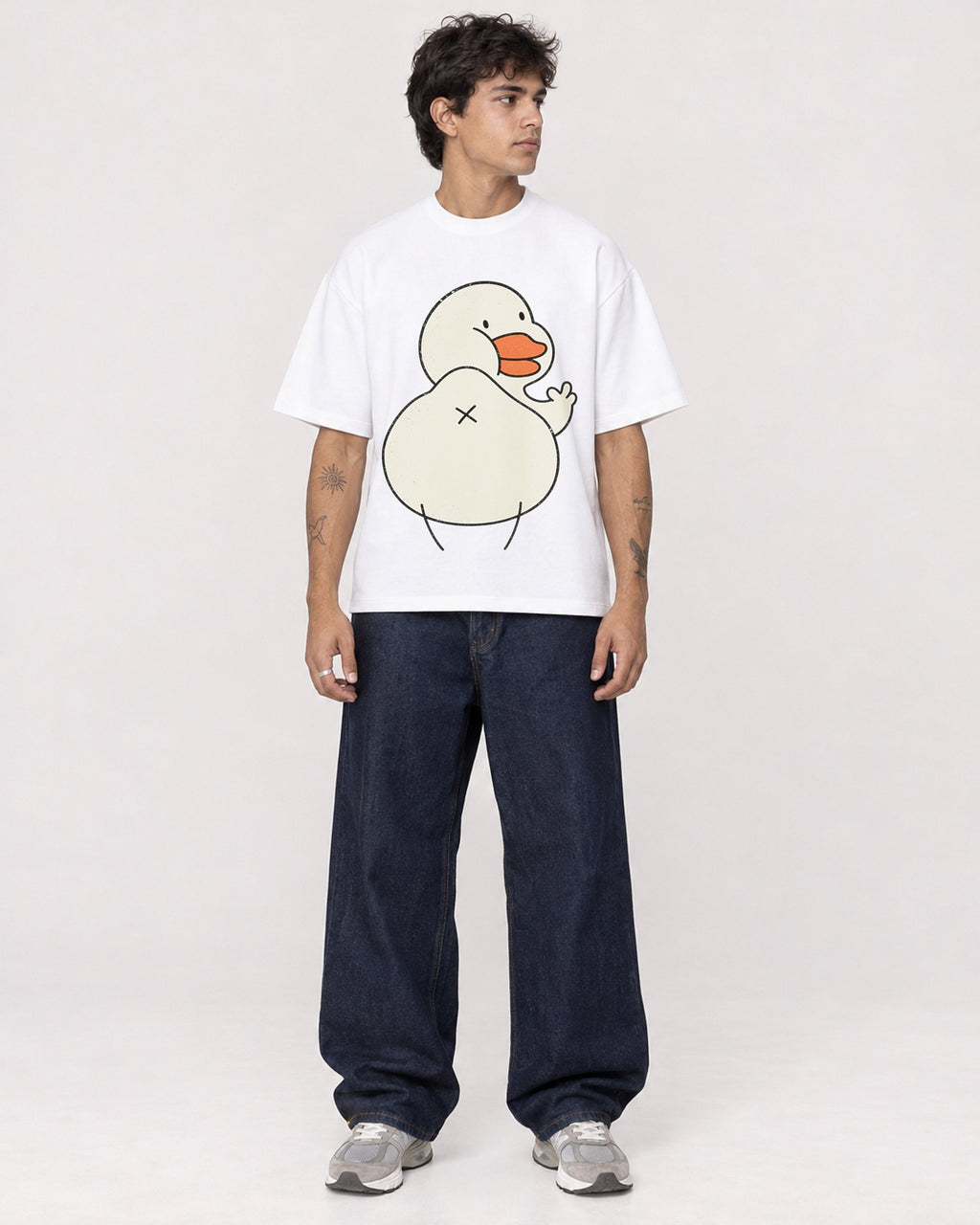 Mockup Boxy Heavyweight Tee White male full-body 06