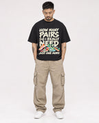 Mockup Boxy Heavyweight Tee Black male full-body 12