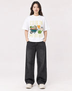 Mockup Boxy Heavyweight Tee White female full-body 03