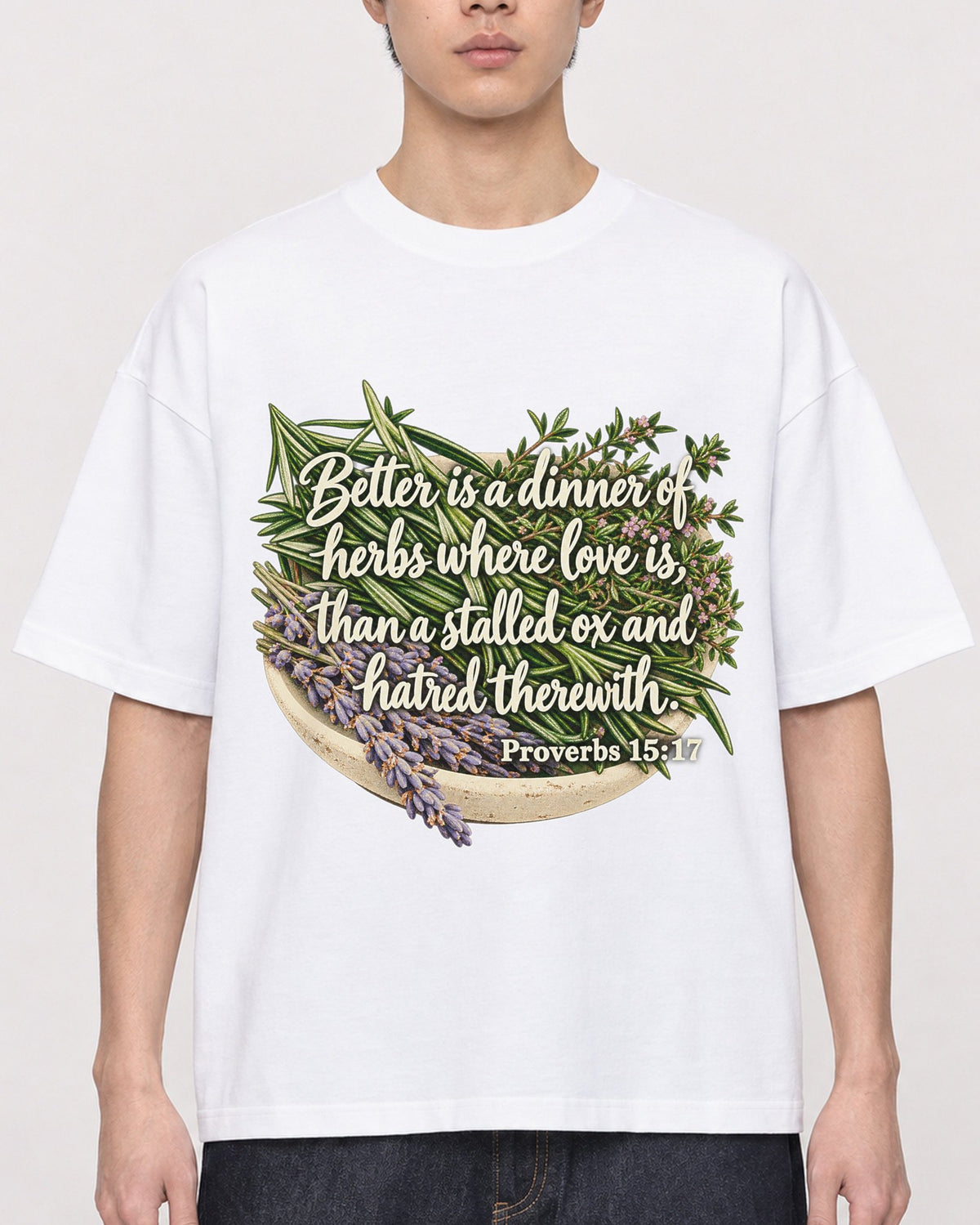 Mockup Boxy Heavyweight Tee White male close-up 01