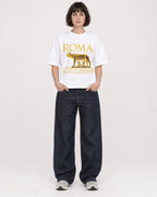 Mockup Boxy Heavyweight Tee White female full-body 39