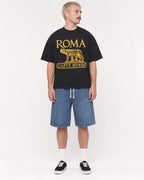 Mockup Boxy Heavyweight Tee Black male full-body 39