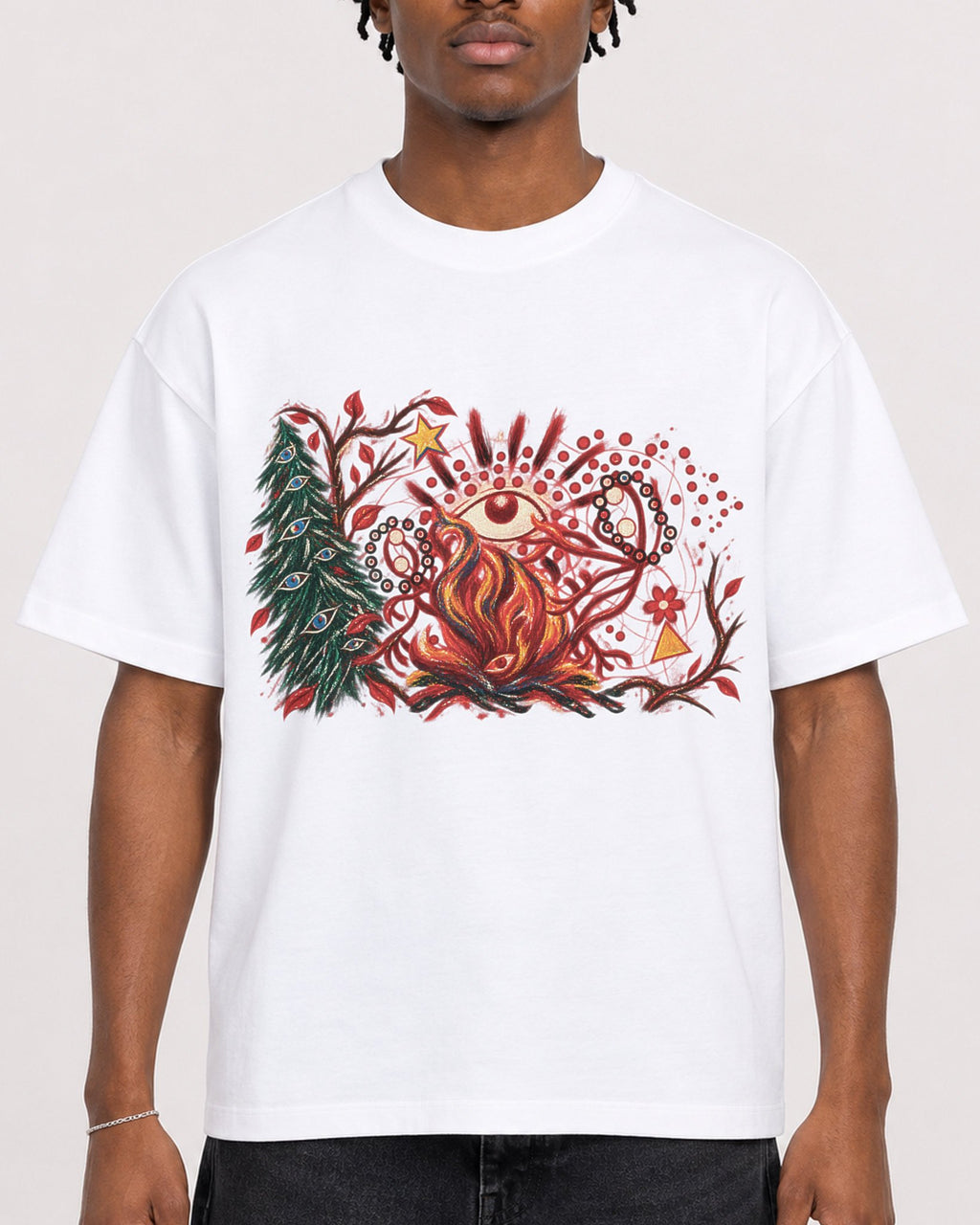Mockup Boxy Heavyweight Tee White male close-up 05