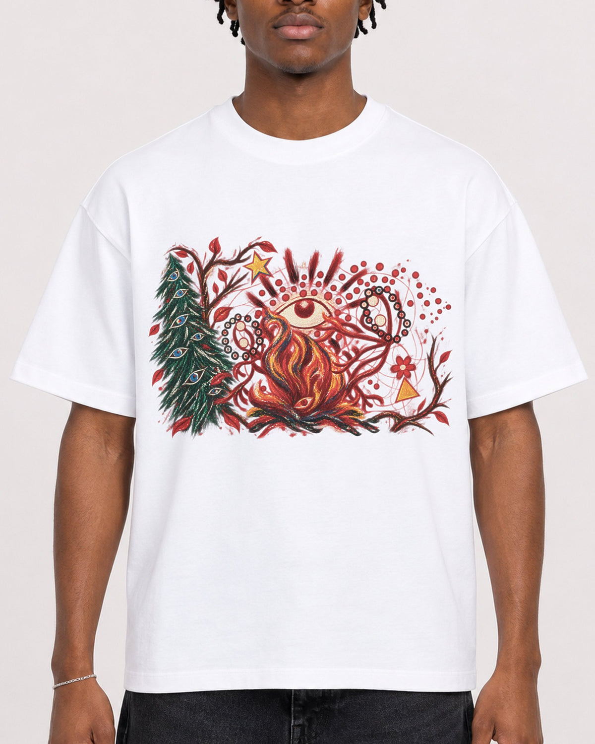 Mockup Boxy Heavyweight Tee White male close-up 05
