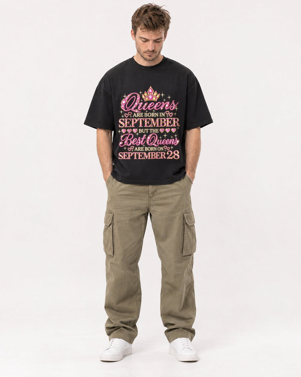 Mockup Boxy Heavyweight Tee Black male full-body 08