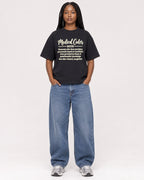 Mockup Boxy Heavyweight Tee Black female full-body 04