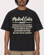 Mockup Boxy Heavyweight Tee Black male close-up 04