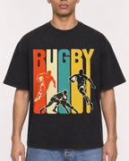 Mockup Boxy Heavyweight Tee Black male close-up 50