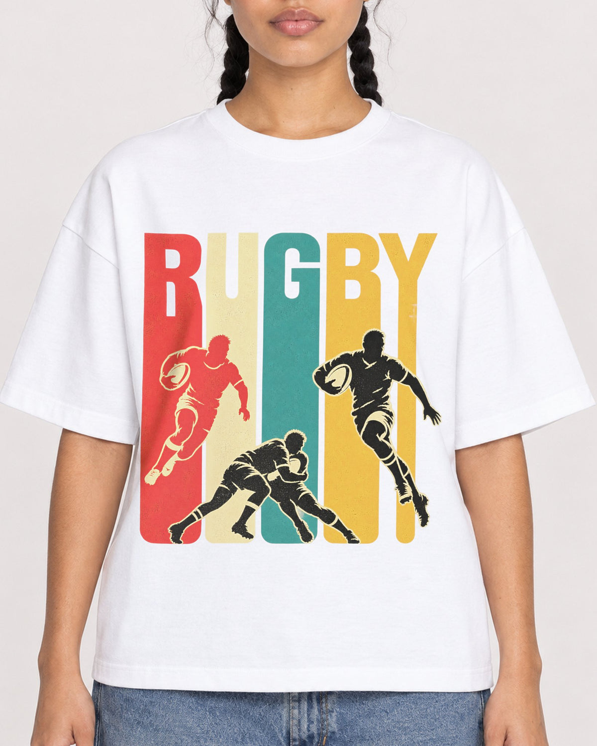 Mockup Boxy Heavyweight Tee White female close-up 50