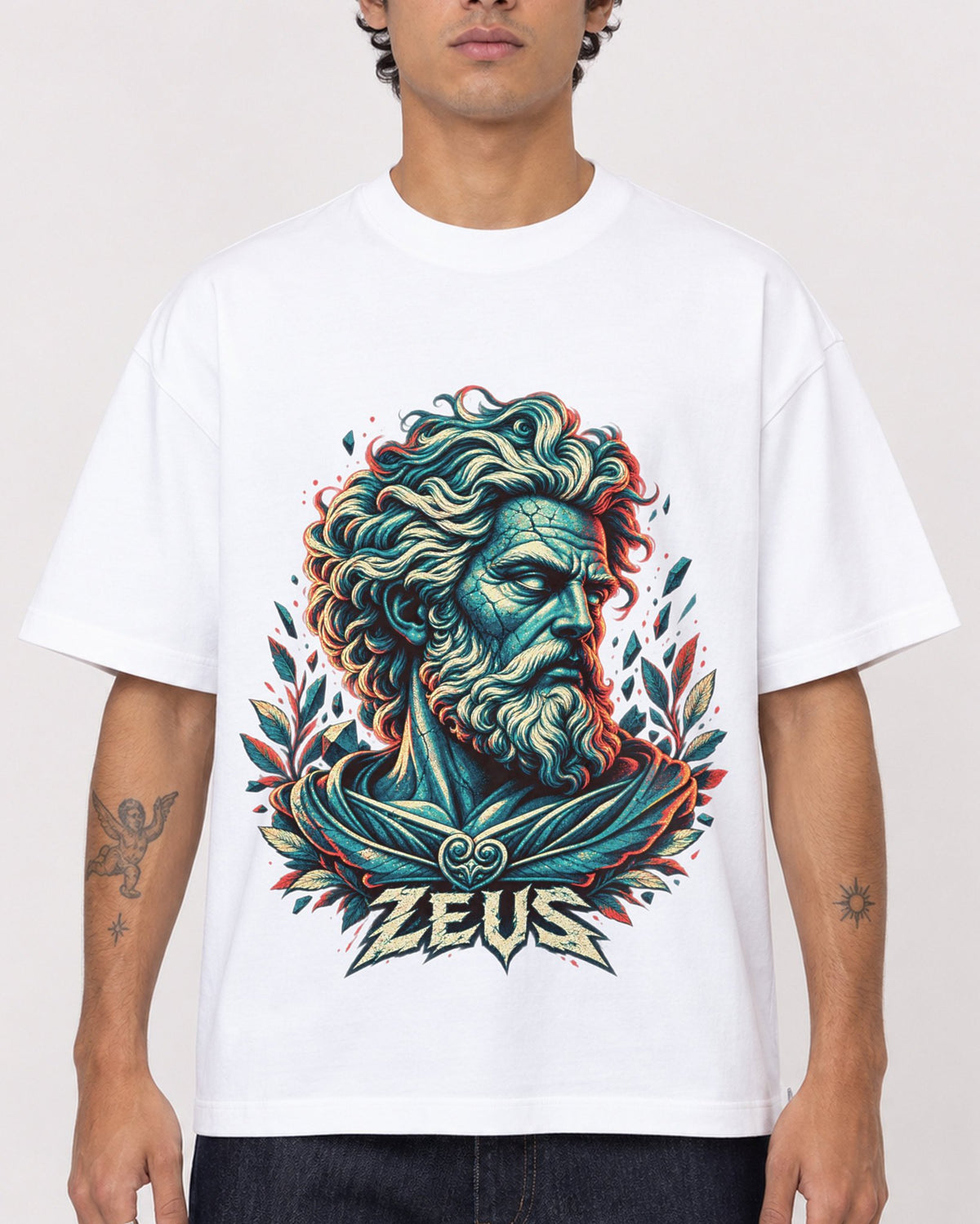 Mockup Boxy Heavyweight Tee White male close-up 06