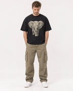 Mockup Boxy Heavyweight Tee Black male full-body 08