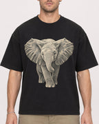 Mockup Boxy Heavyweight Tee Black male close-up 08