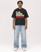 Mockup Boxy Heavyweight Tee Black male full-body 05