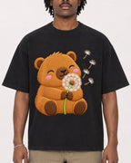 Mockup Boxy Heavyweight Tee Black male close-up 04